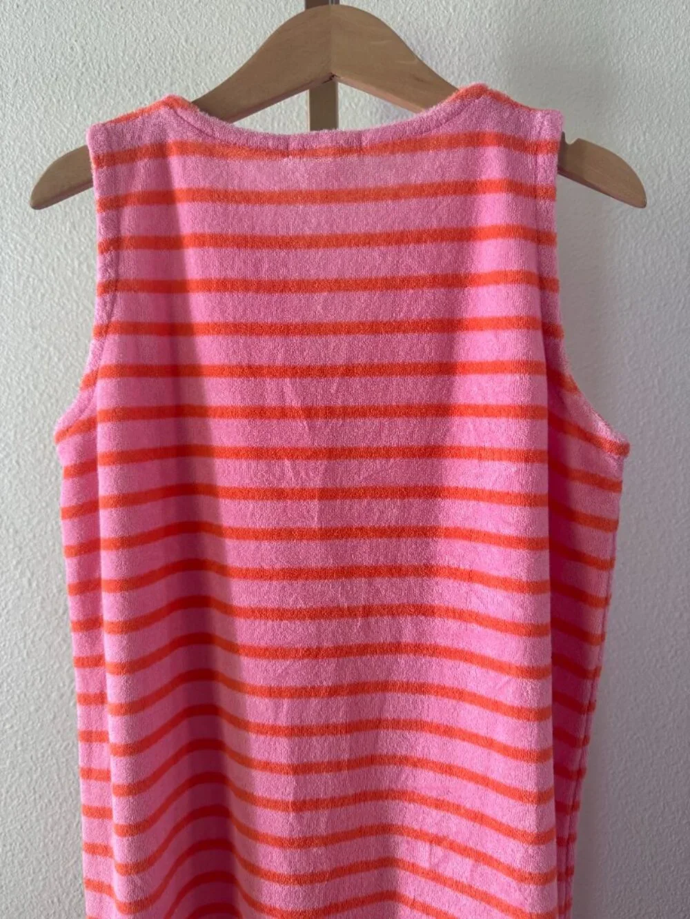 J.Crew Girls Terry Maxi Dress UPF 50 Pink Stripe Size 8